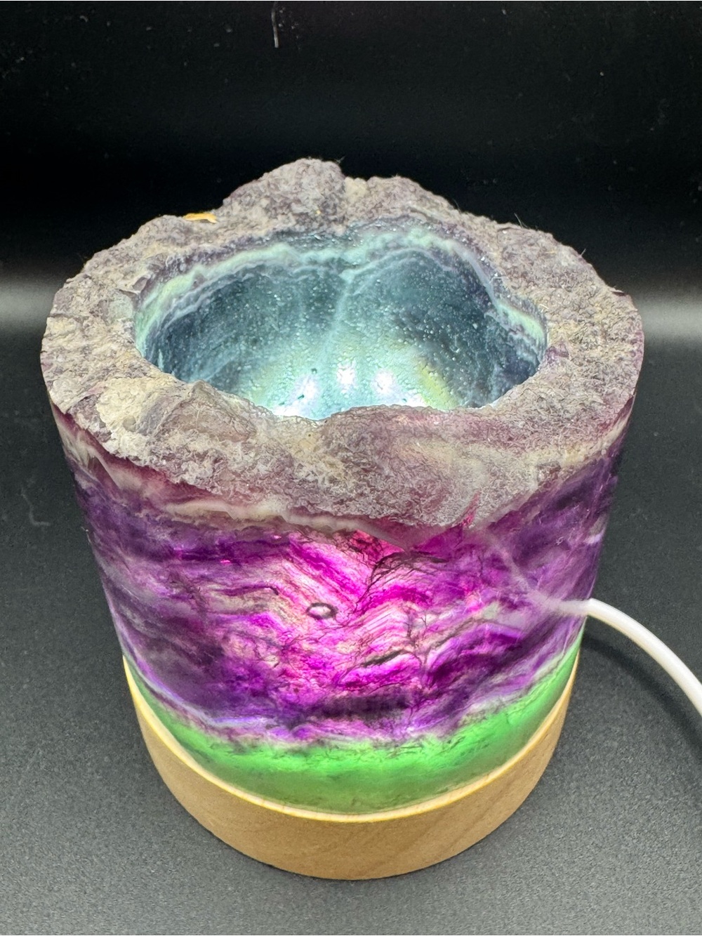 Flourite Lamp with Light Base - Picture 2 of 7